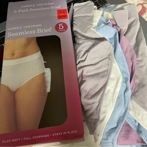 ⚡️Midnight by Carole Hochman Black Seamless Briefs- 5pk (Medium)